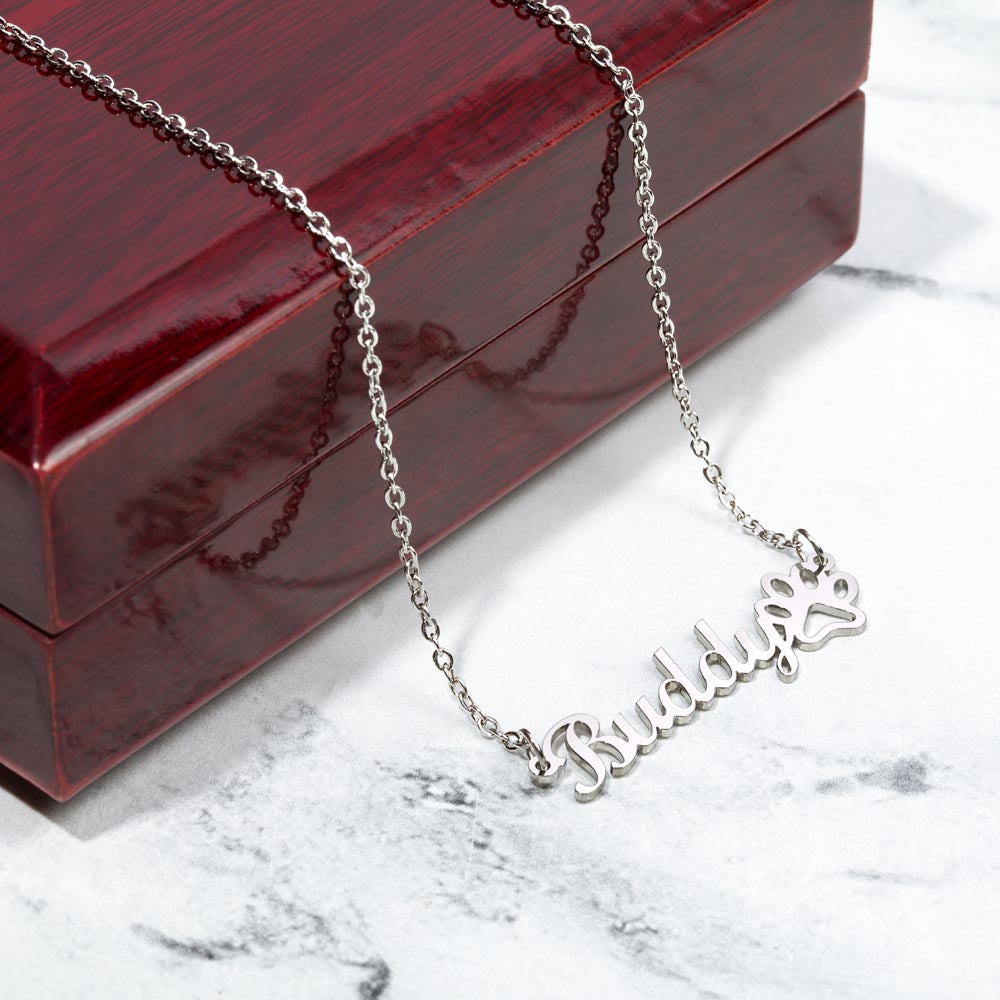 Classic Paw Print Name Necklace — product image 5