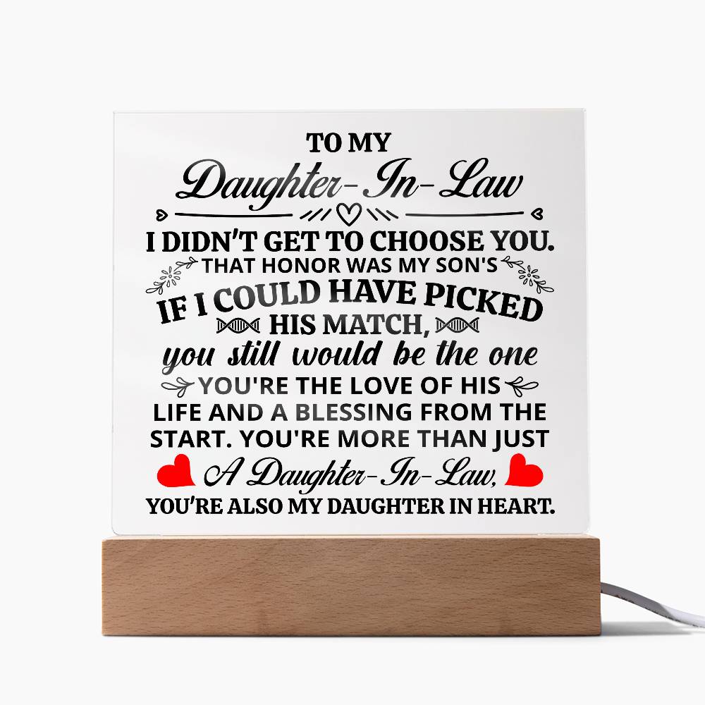 To My Daughter-in-Law Honor – Acrylic Square — product image