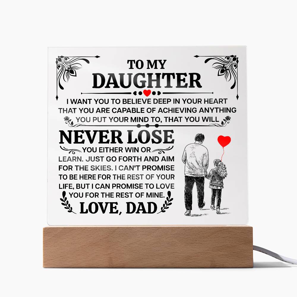 To My Daughter Promise – Acrylic Square — product image
