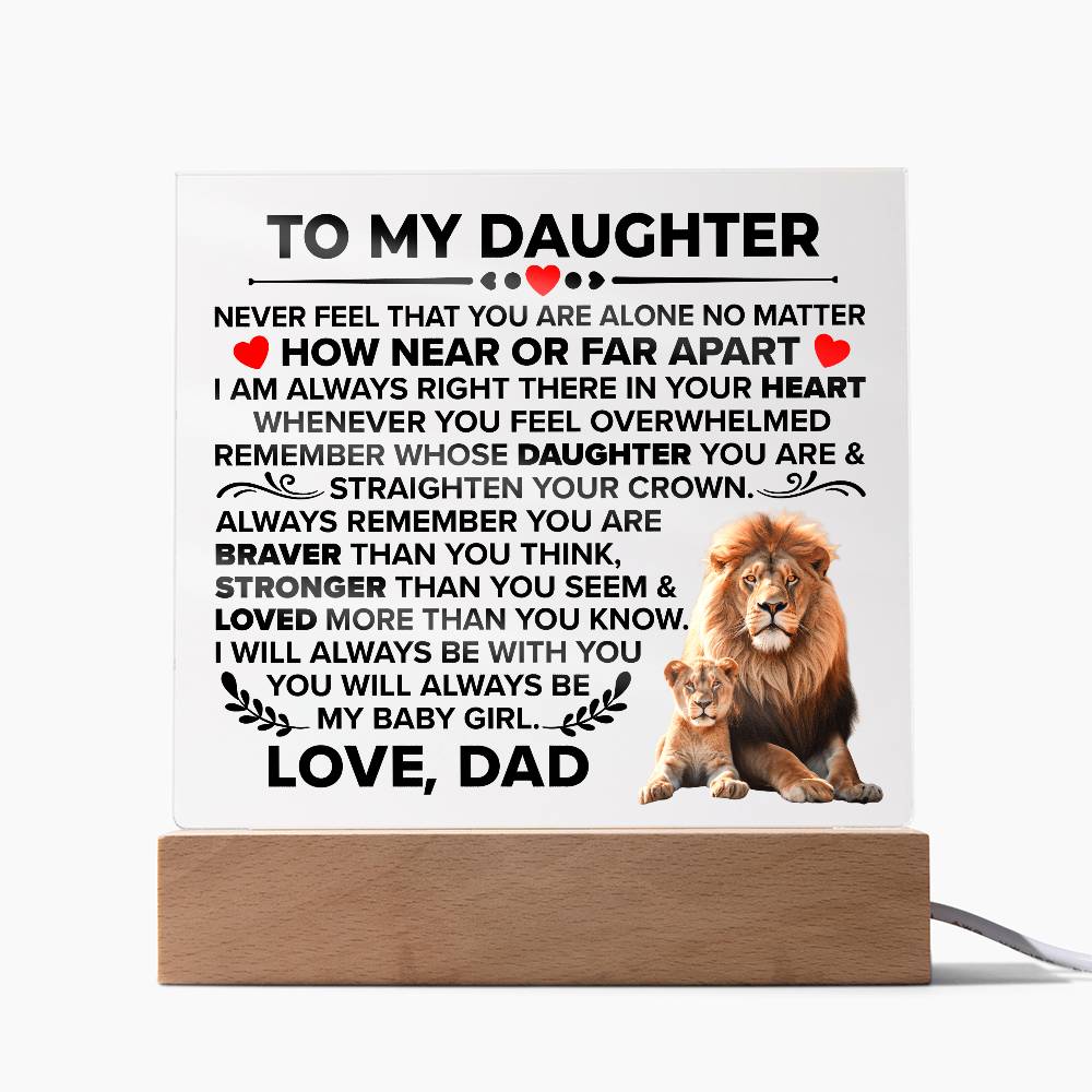 To My Daughter Braver – Acrylic Square — product image