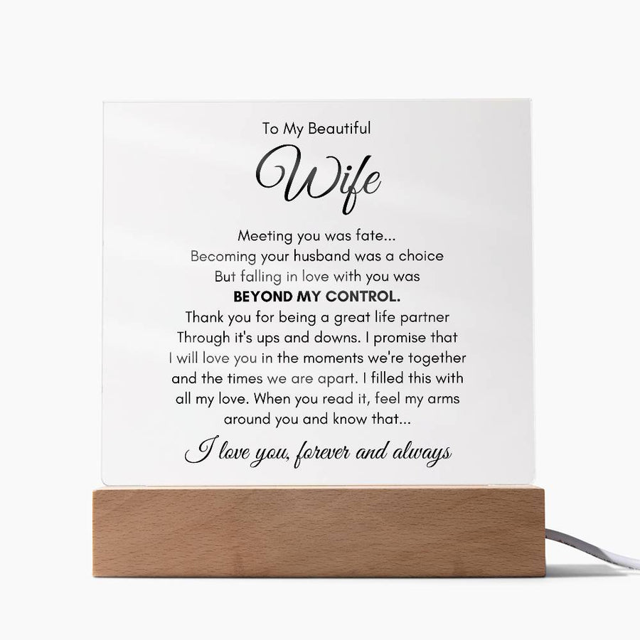 To My Wife Fate – Acrylic Square — product image