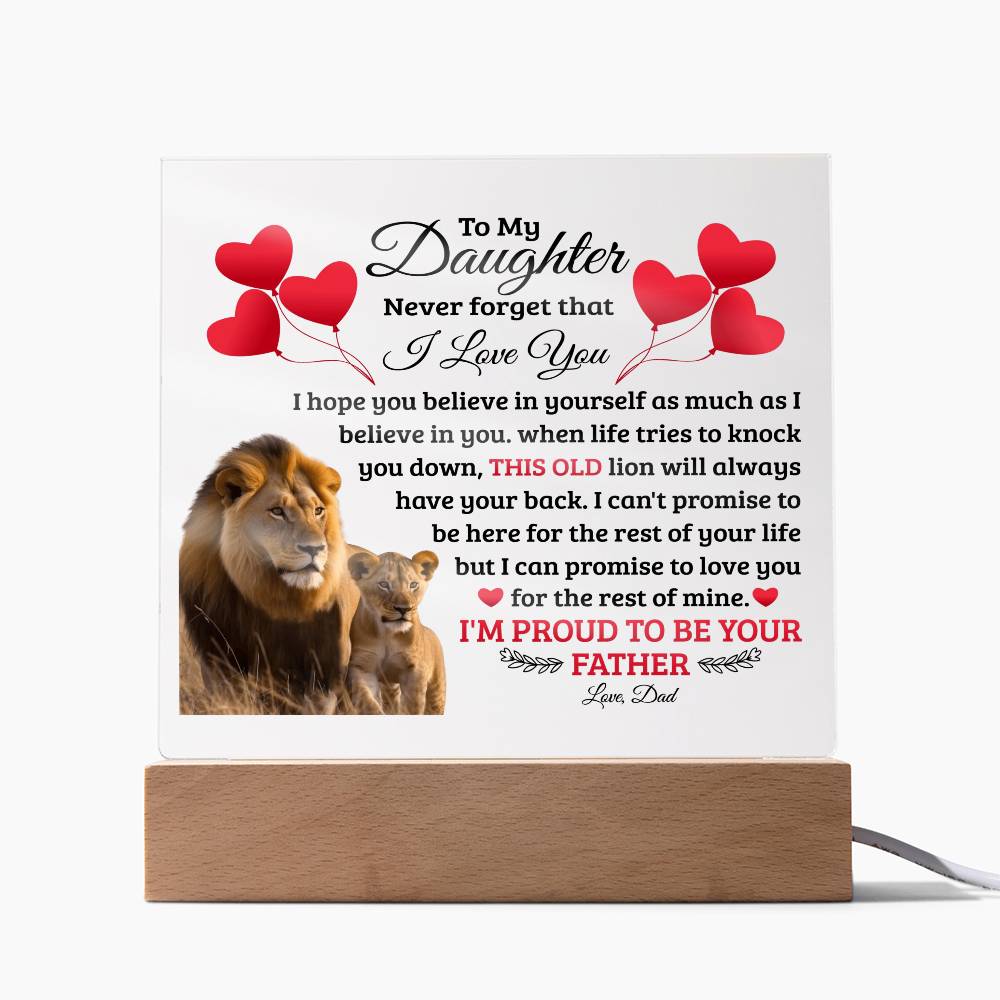 To My Daughter Old Lion – Acrylic Square — product image