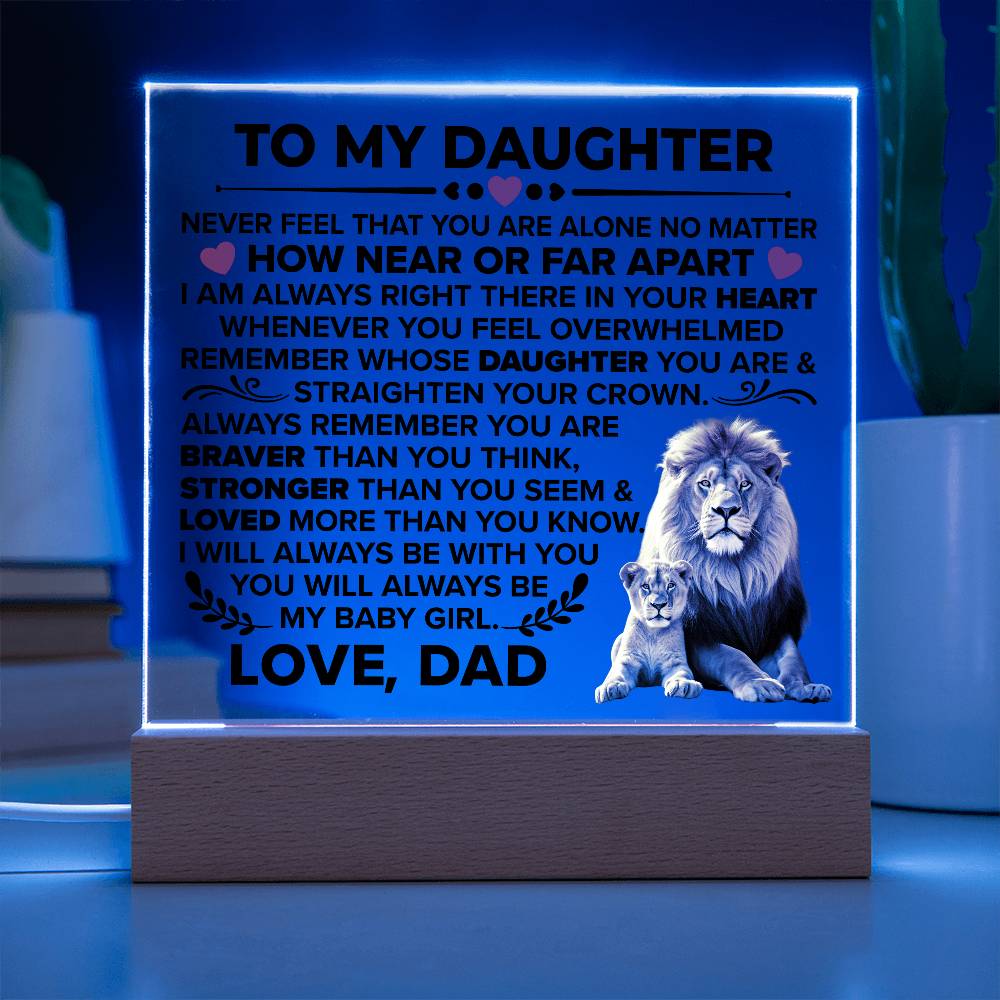 To My Daughter Braver – Acrylic Square — product image 5