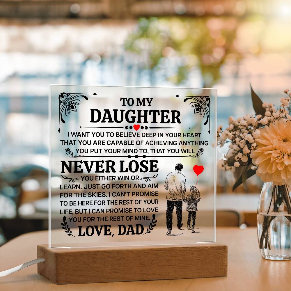 To My Daughter Promise – Acrylic Square — product image 2
