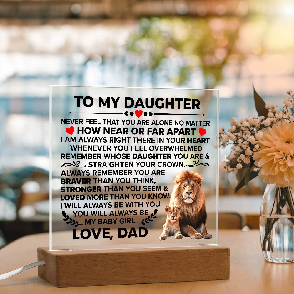 To My Daughter Braver – Acrylic Square — product image 2