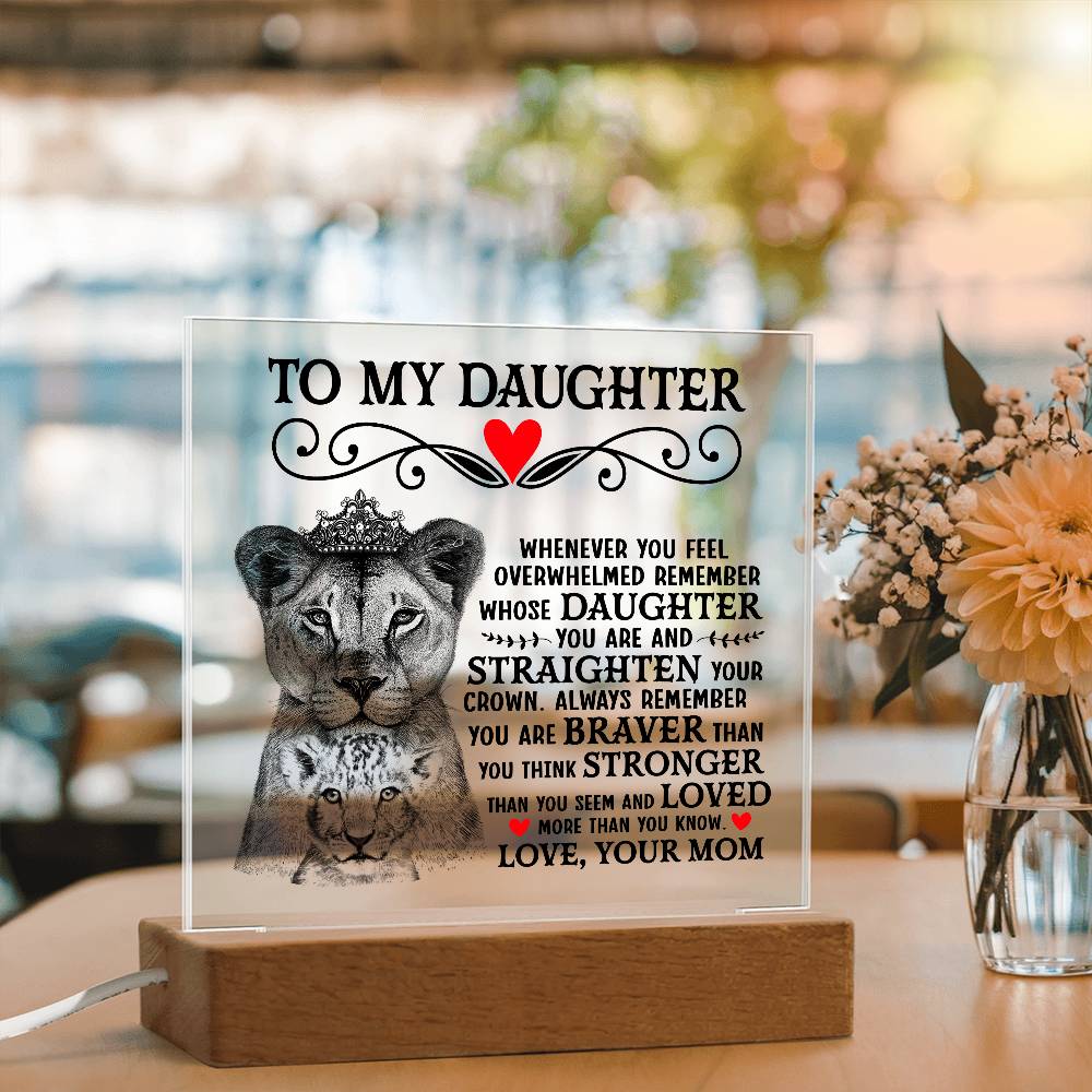 To My Daughter Lion Crown – Acrylic Square — product image 2