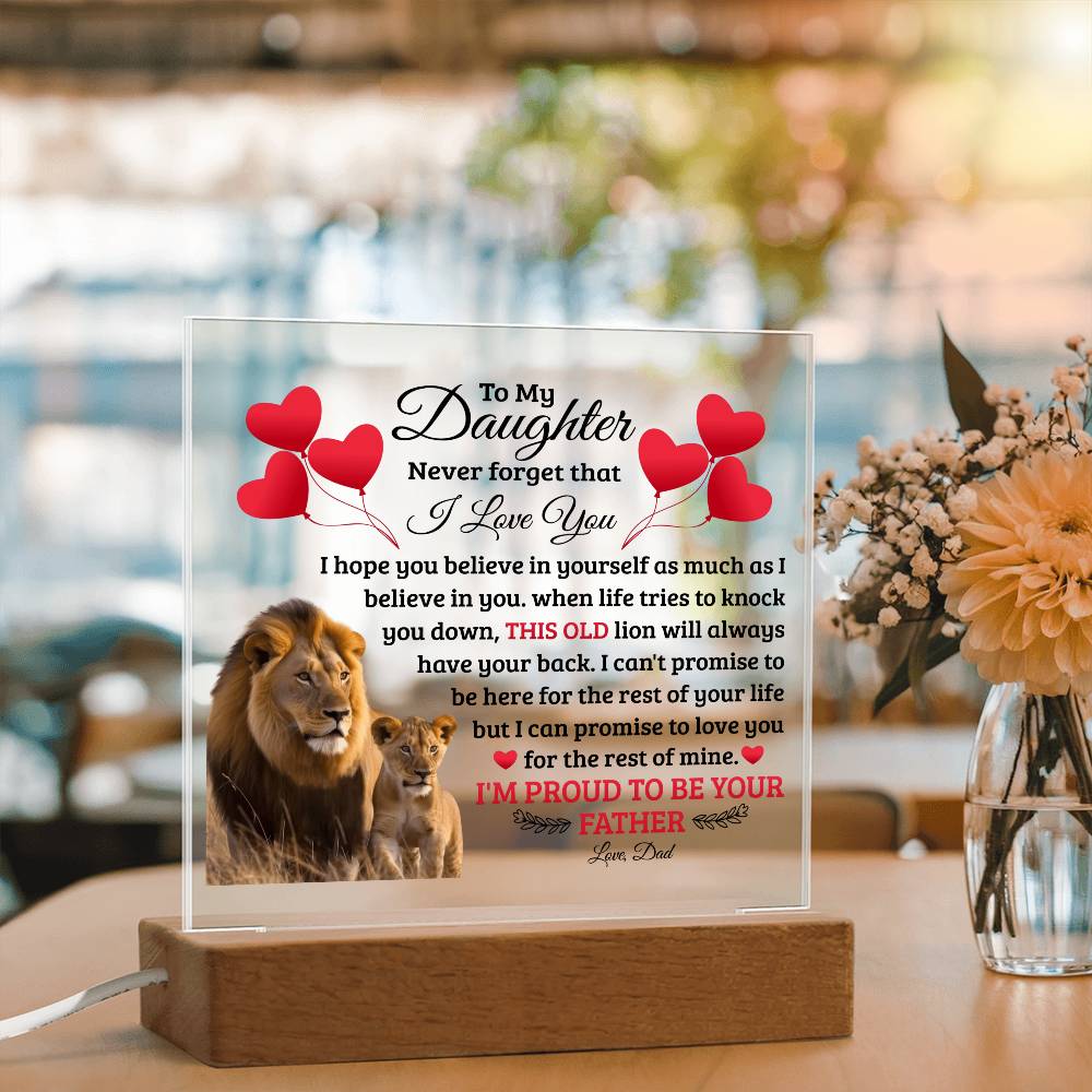 To My Daughter Old Lion – Acrylic Square — product image 2