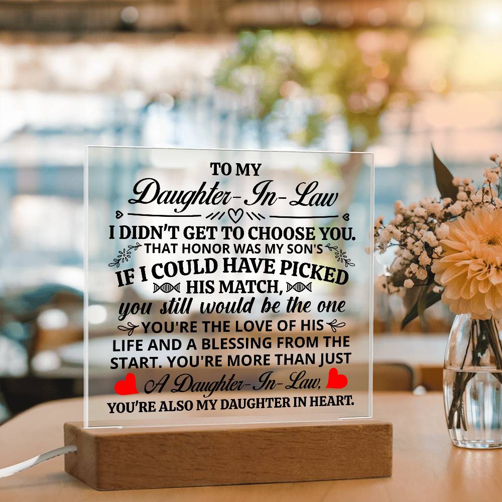To My Daughter-in-Law Honor – Acrylic Square — product image 2