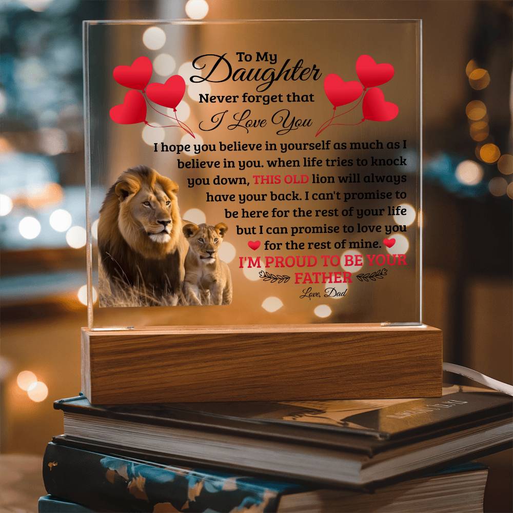 To My Daughter Old Lion – Acrylic Square — product image 3