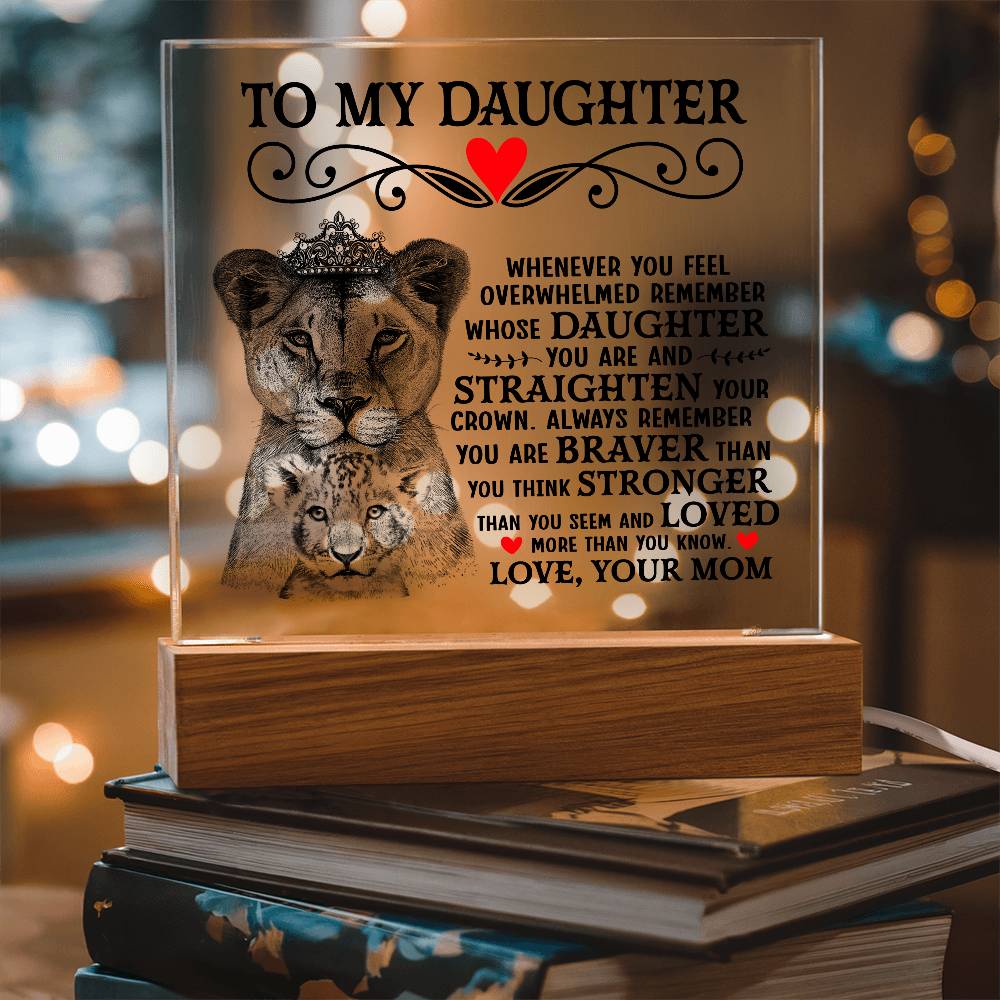 To My Daughter Lion Crown – Acrylic Square — product image 3