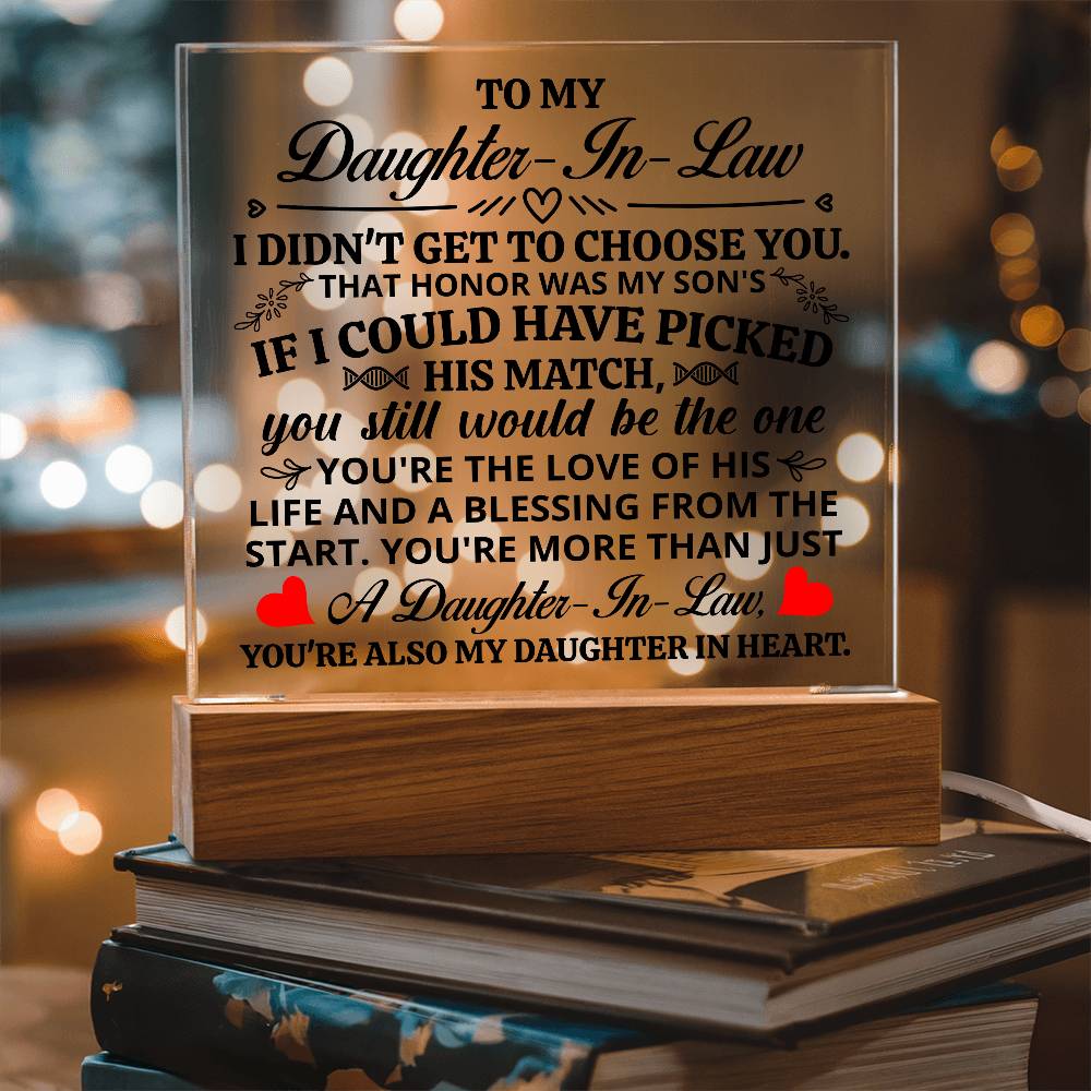 To My Daughter-in-Law Honor – Acrylic Square — product image 3