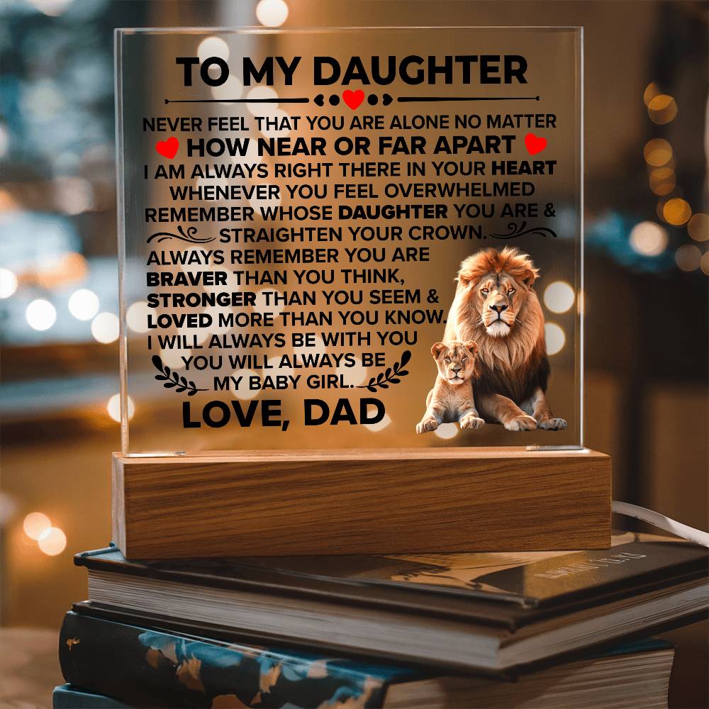 To My Daughter Braver – Acrylic Square — product image 3