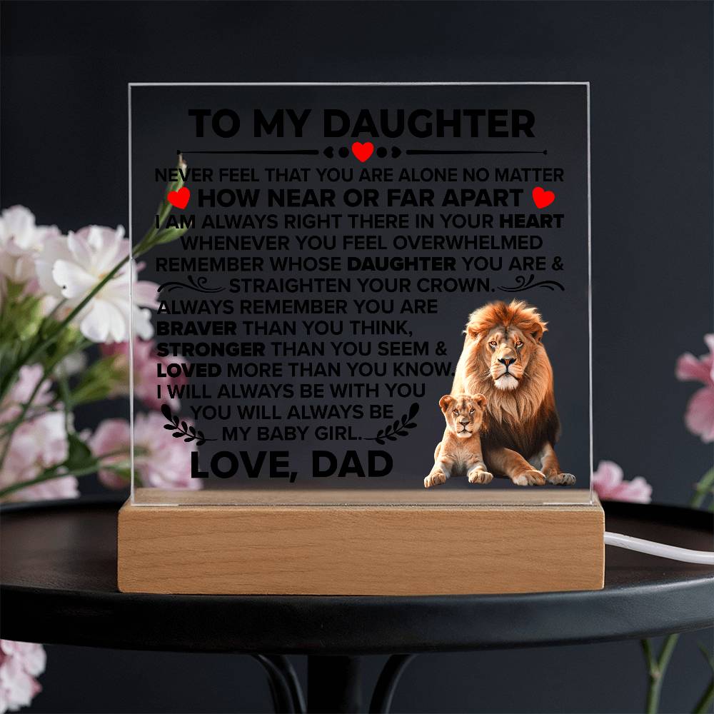To My Daughter Braver – Acrylic Square — product image 4