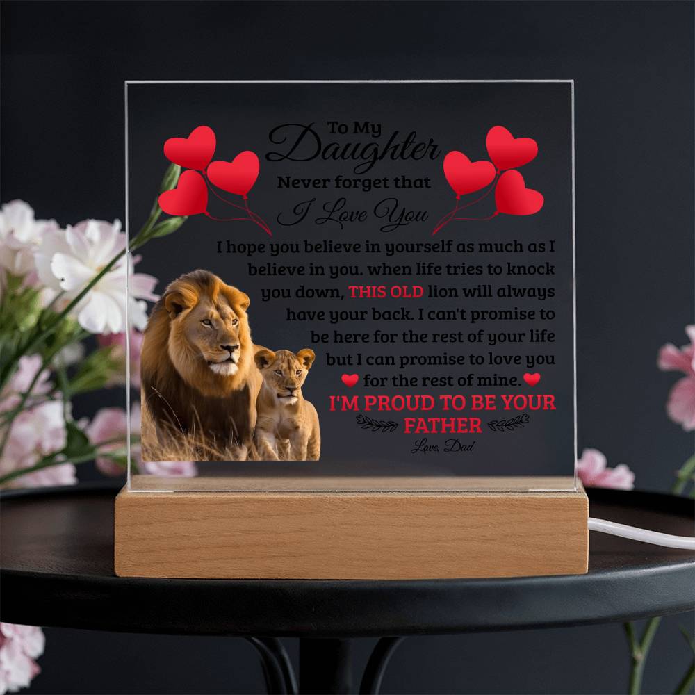 To My Daughter Old Lion – Acrylic Square — product image 4