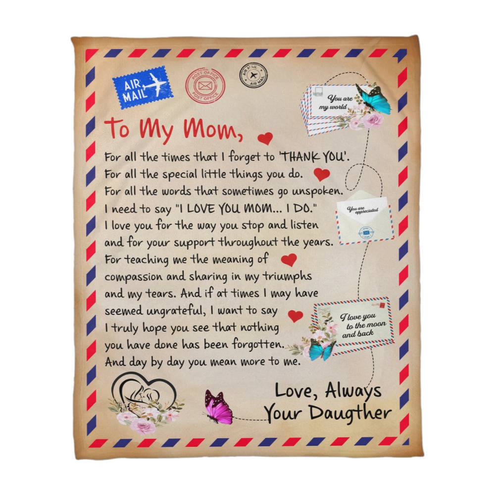 To My Mom Thank You – Coral Fleece Blanket — product image