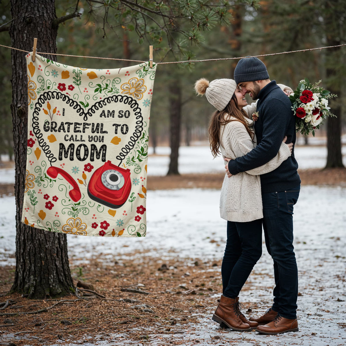 I Am So Grateful – Coral Fleece Blanket — product image 3