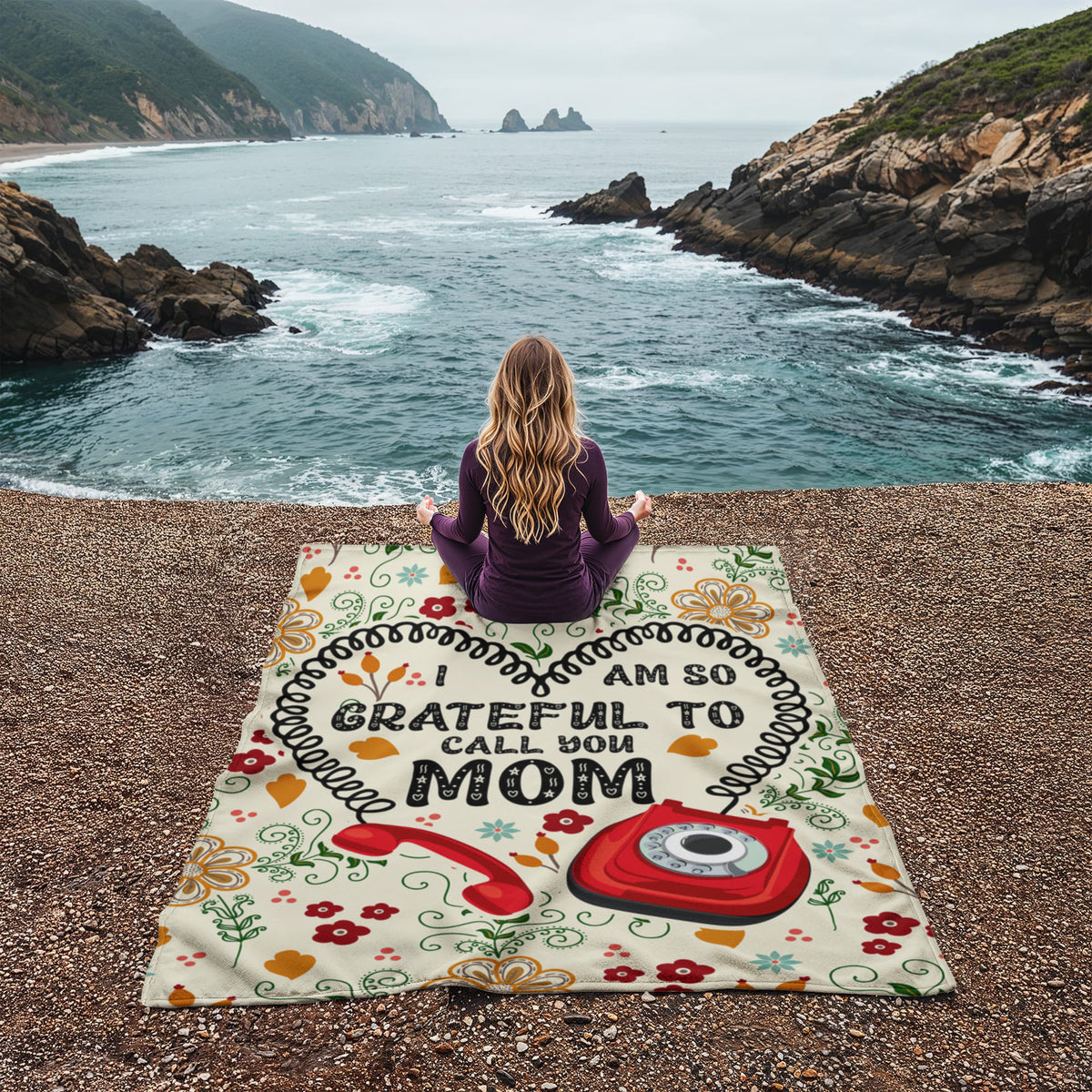 I Am So Grateful – Coral Fleece Blanket — product image 4