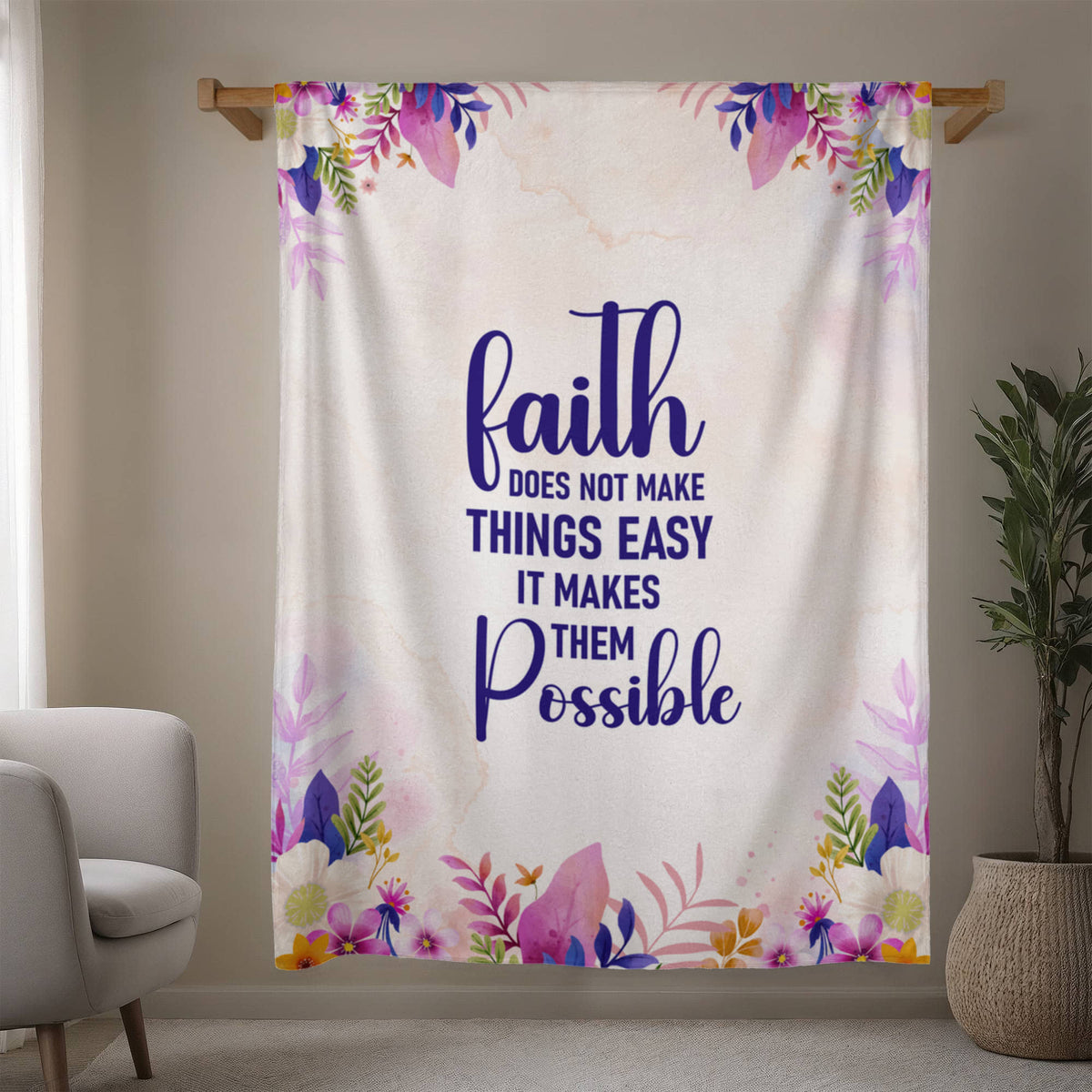 Faith Does Not Make Things Easy – Mink Touch Fleece Blanket — product image 5