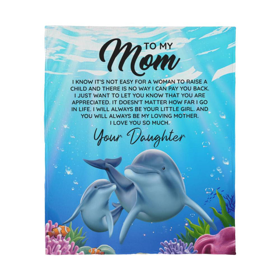 To Mom I Know It's Not Easy – Jersey Fleece Blanket — product image
