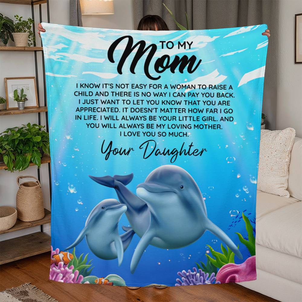 To Mom I Know It's Not Easy – Jersey Fleece Blanket — product image 2