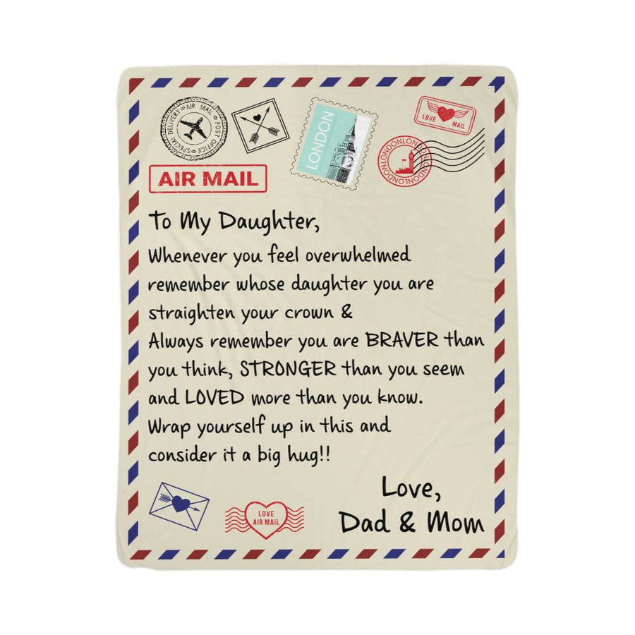 To My Daughter Loved (From Dad & Mom) – Sherpa Fleece Blanket — product image