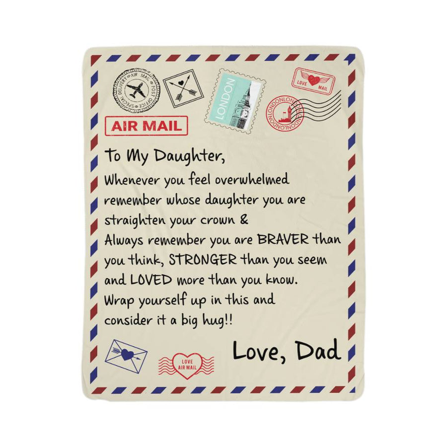 To My Daughter Braver (From Dad) – Sherpa Fleece Blanket — product image
