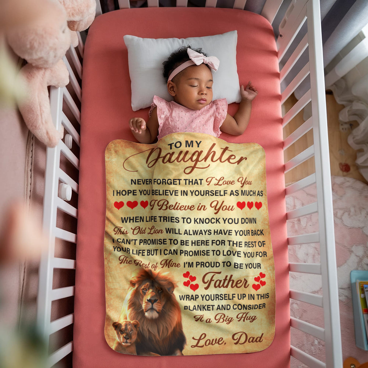 To My Daughter This Old Lion – Sherpa Fleece Blanket — product image
