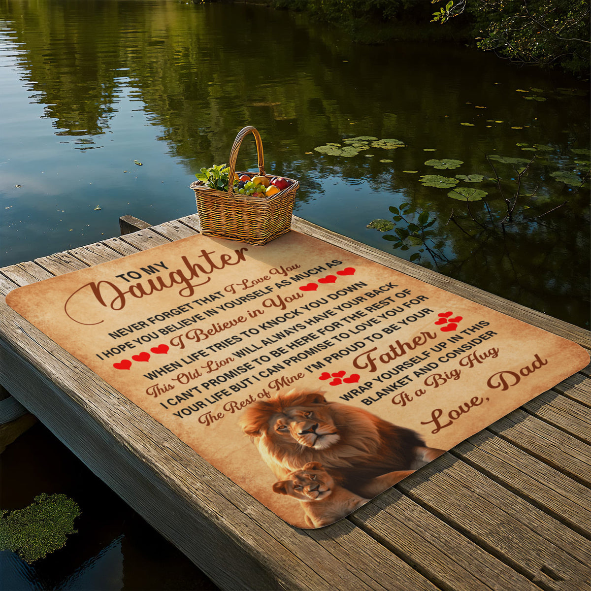 To My Daughter This Old Lion – Sherpa Fleece Blanket — product image 2