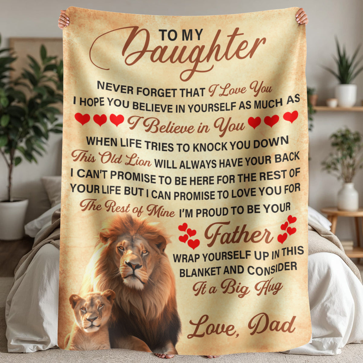 To My Daughter This Old Lion – Sherpa Fleece Blanket — product image 3
