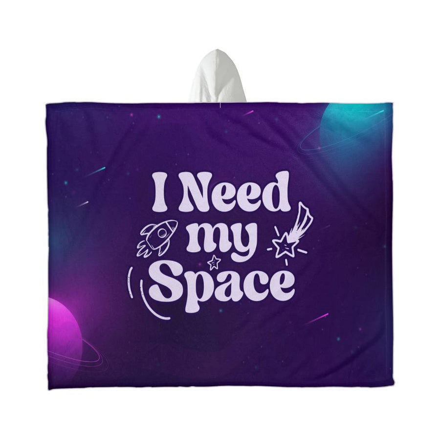 I Need My Space – Hooded Sherpa Fleece Blanket — product image