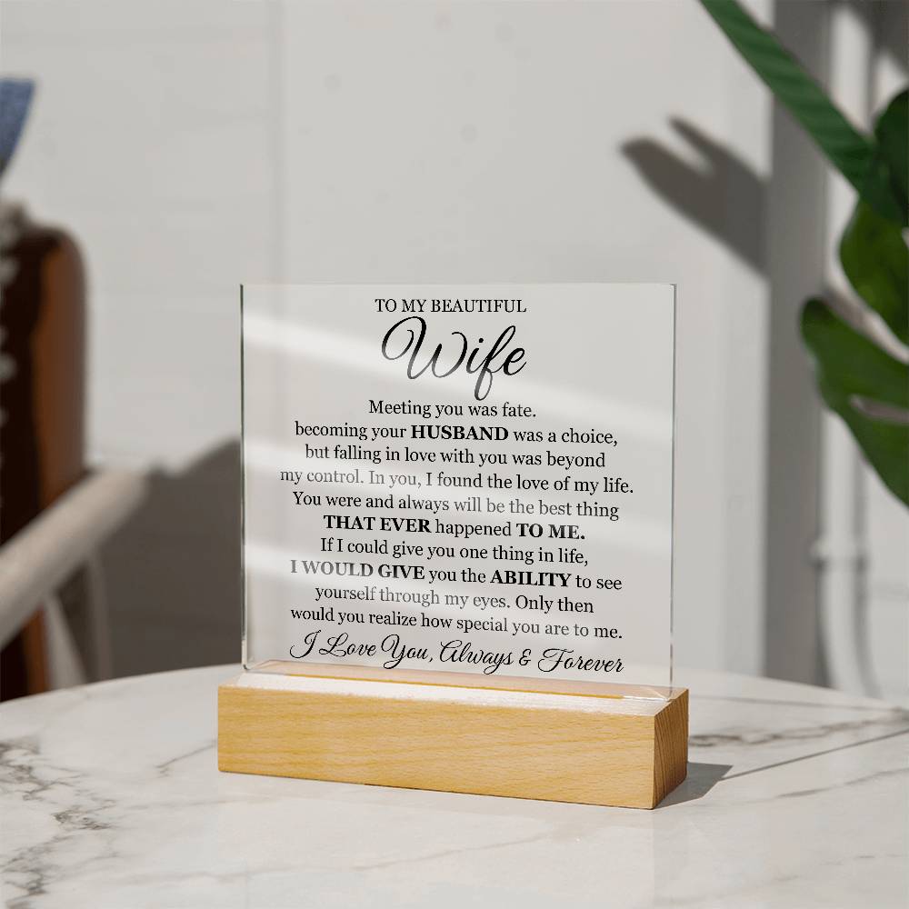To My Beautiful Wife (Printed) – Acrylic Square — product image 12