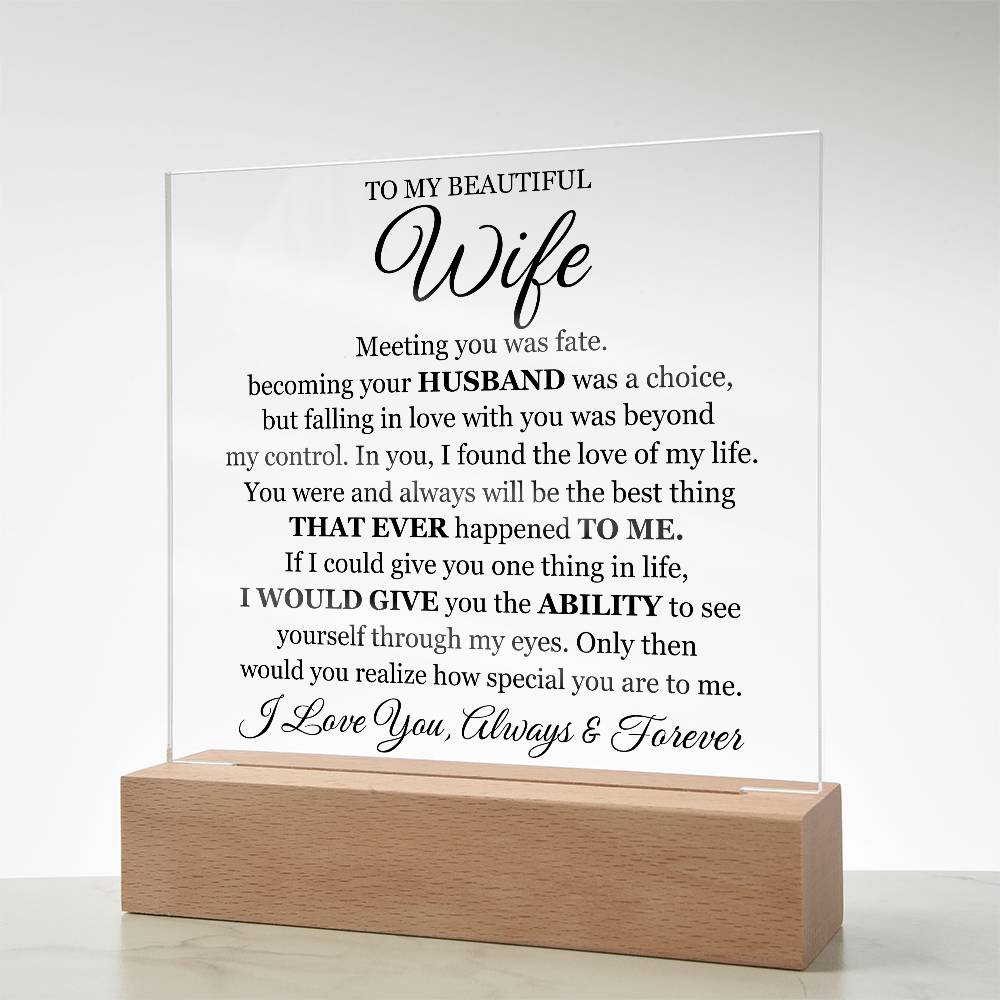 To My Beautiful Wife (Printed) – Acrylic Square — product image 10