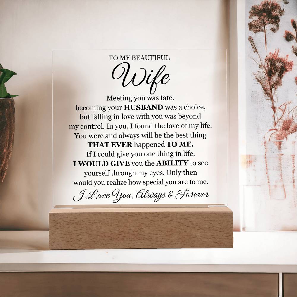 To My Beautiful Wife (Printed) – Acrylic Square — product image 13