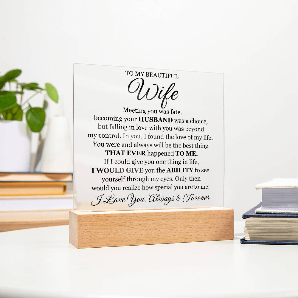To My Beautiful Wife (Printed) – Acrylic Square — product image 9