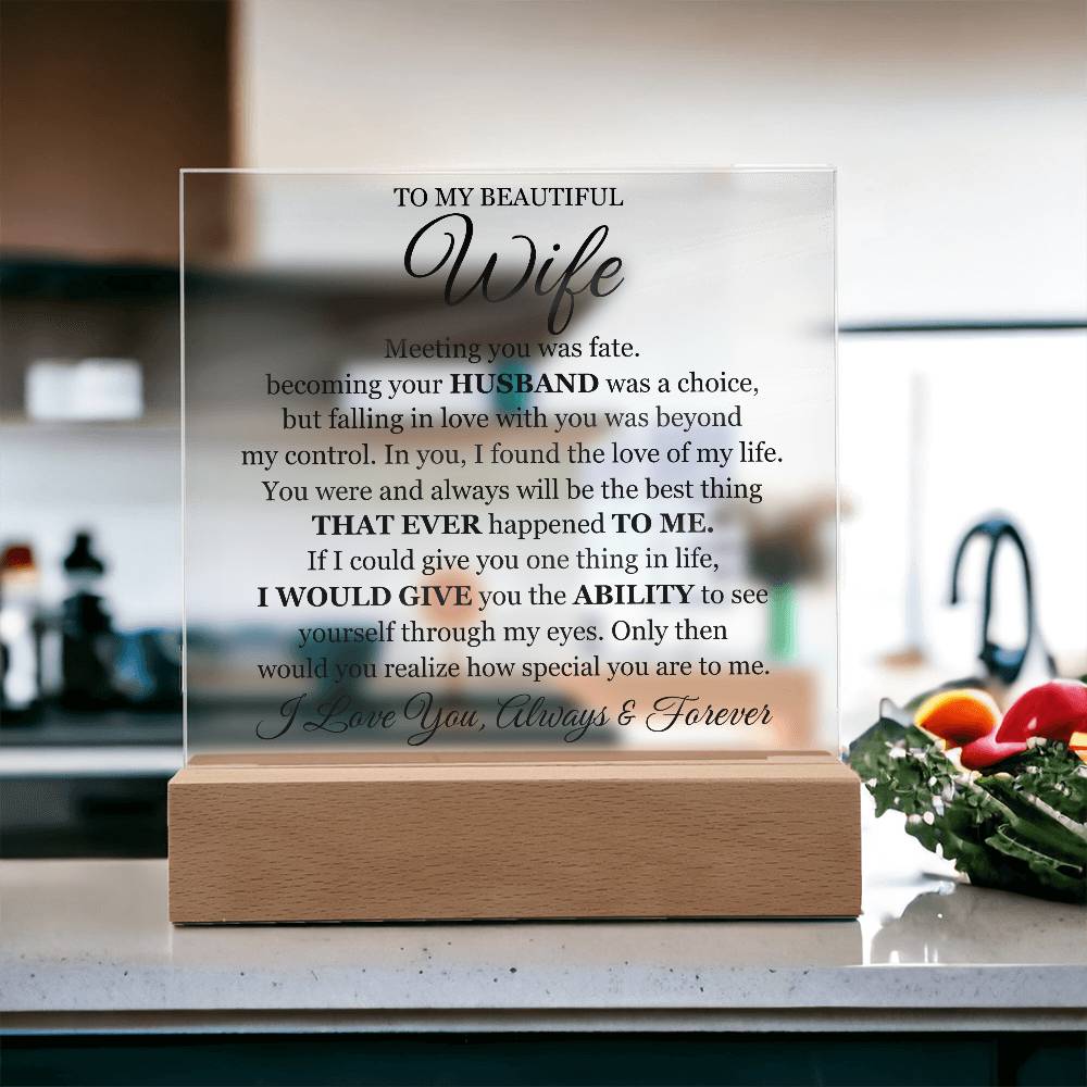 To My Beautiful Wife (Printed) – Acrylic Square — product image 11