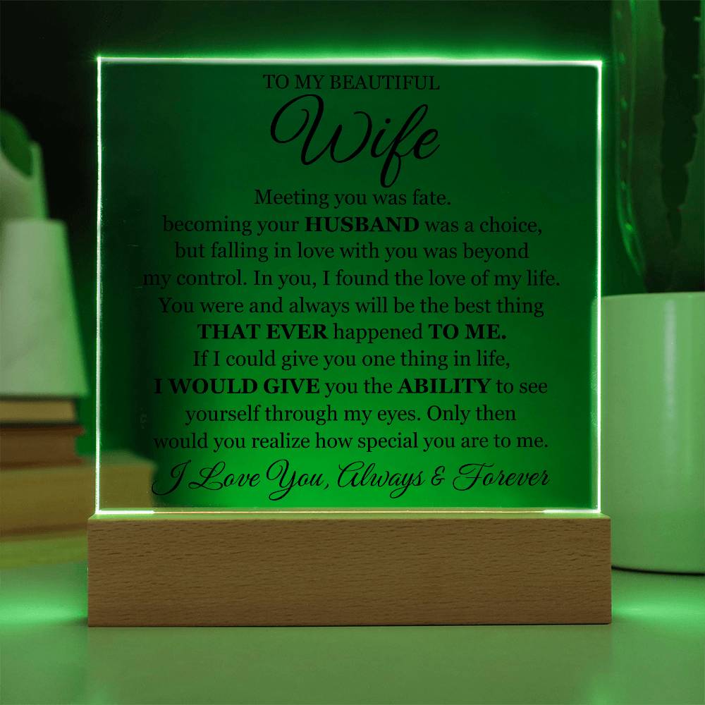 To My Beautiful Wife (Printed) – Acrylic Square — product image 4