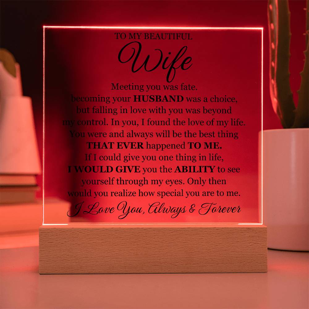 To My Beautiful Wife (Printed) – Acrylic Square — product image 8