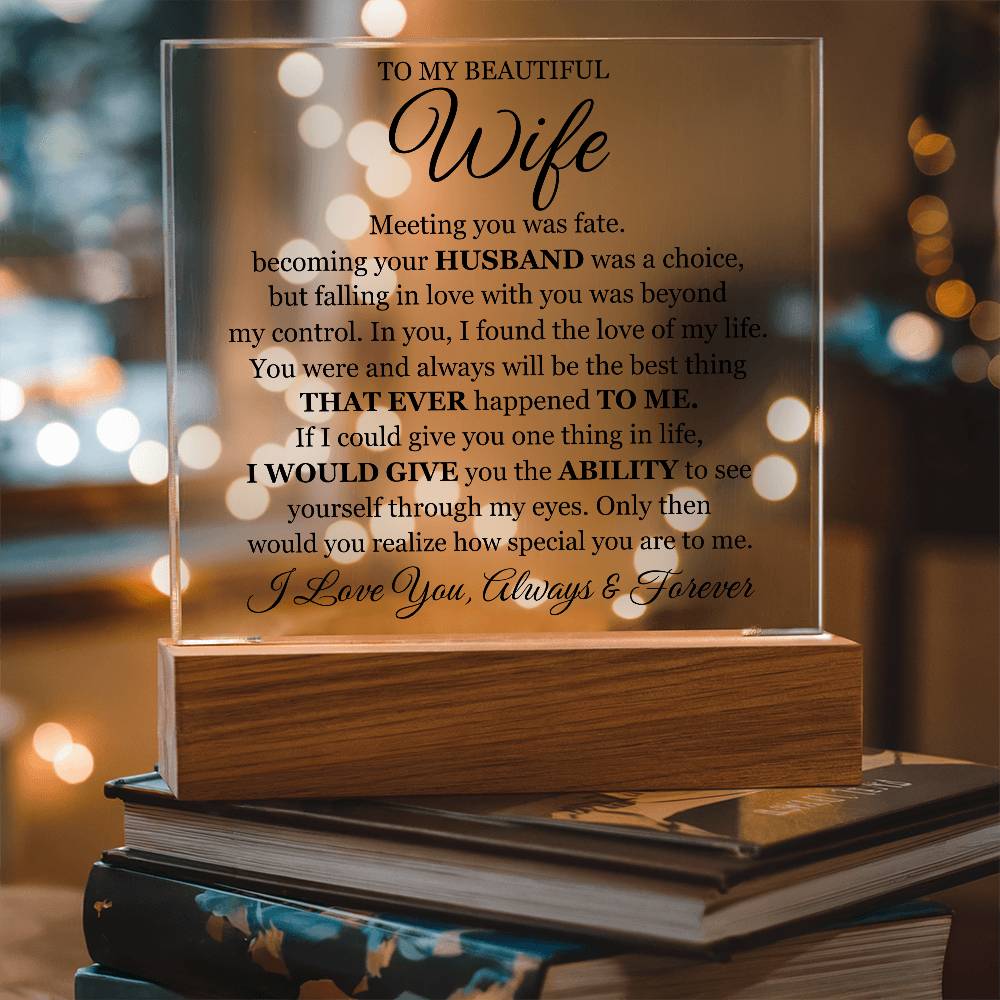 To My Beautiful Wife (Printed) – Acrylic Square — product image 5
