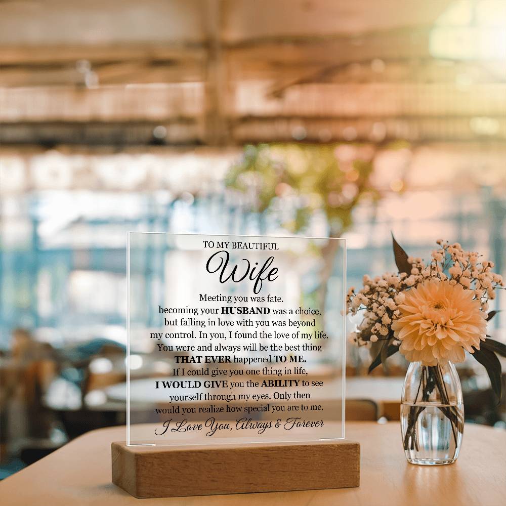To My Beautiful Wife (Printed) – Acrylic Square — product image 6