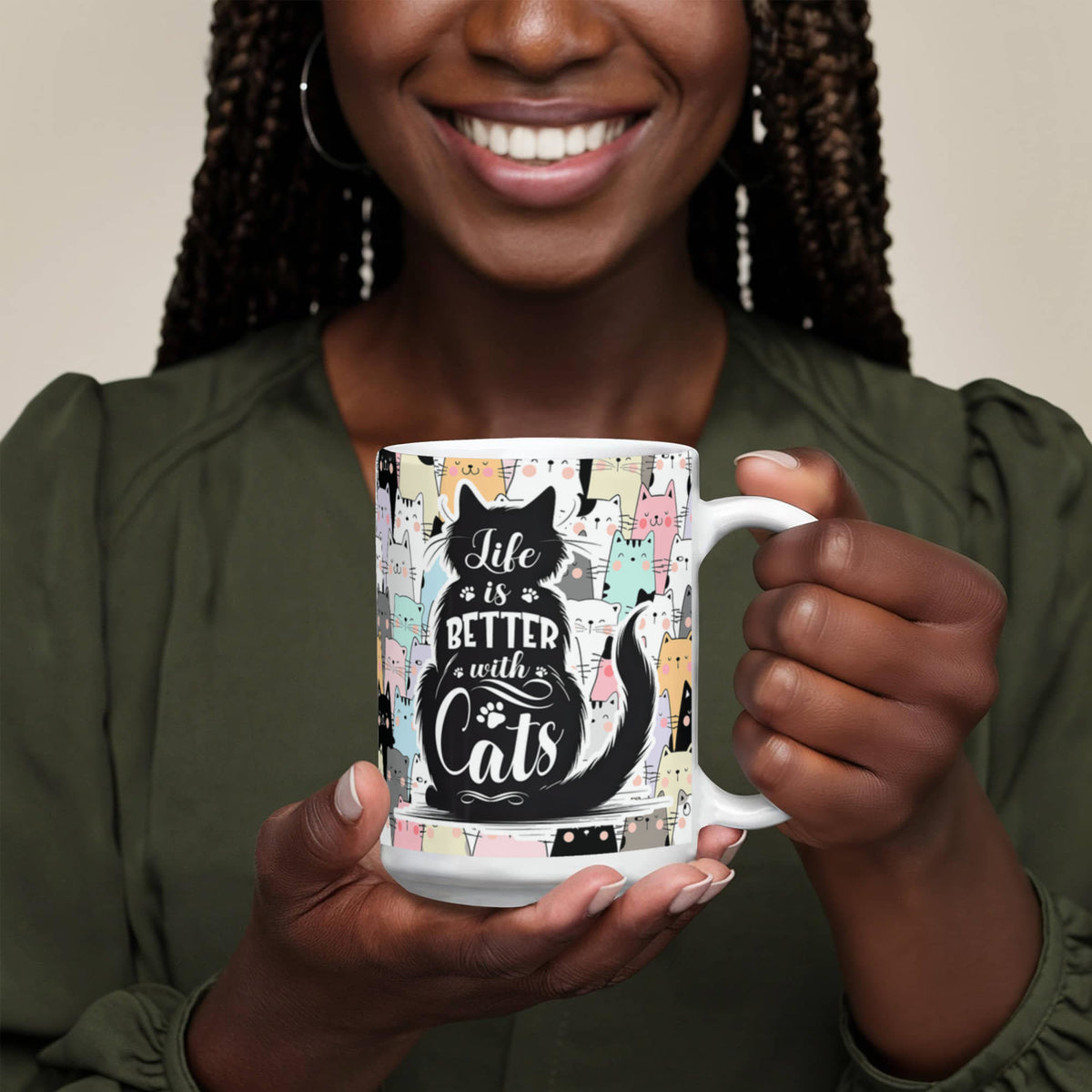 Life Is Better With Cats – Ceramic Mug — product image 2