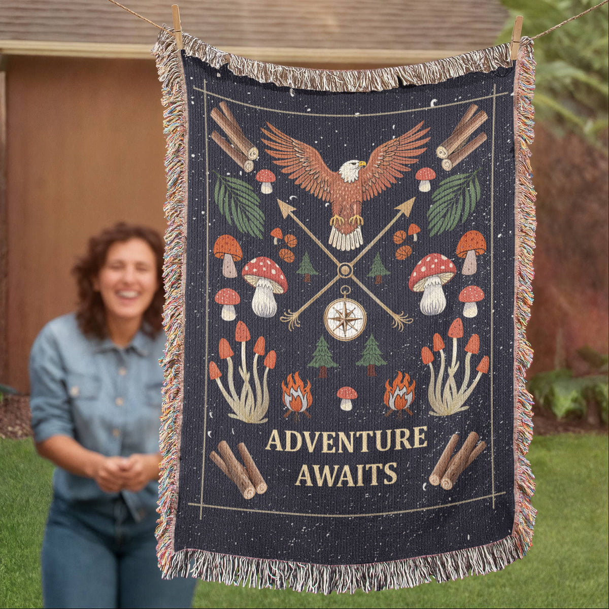 Adventure Awaits - Woven Blanket — product image 5
