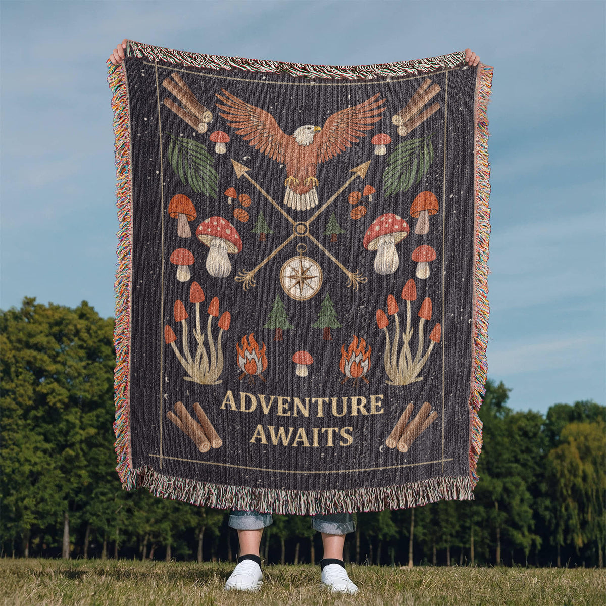 Adventure Awaits - Woven Blanket — product image 6