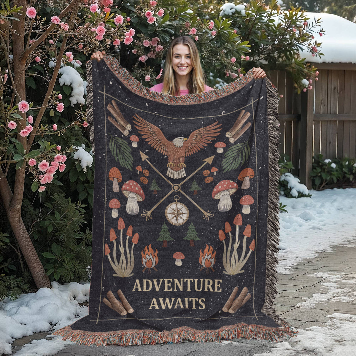 Adventure Awaits - Woven Blanket — product image 4