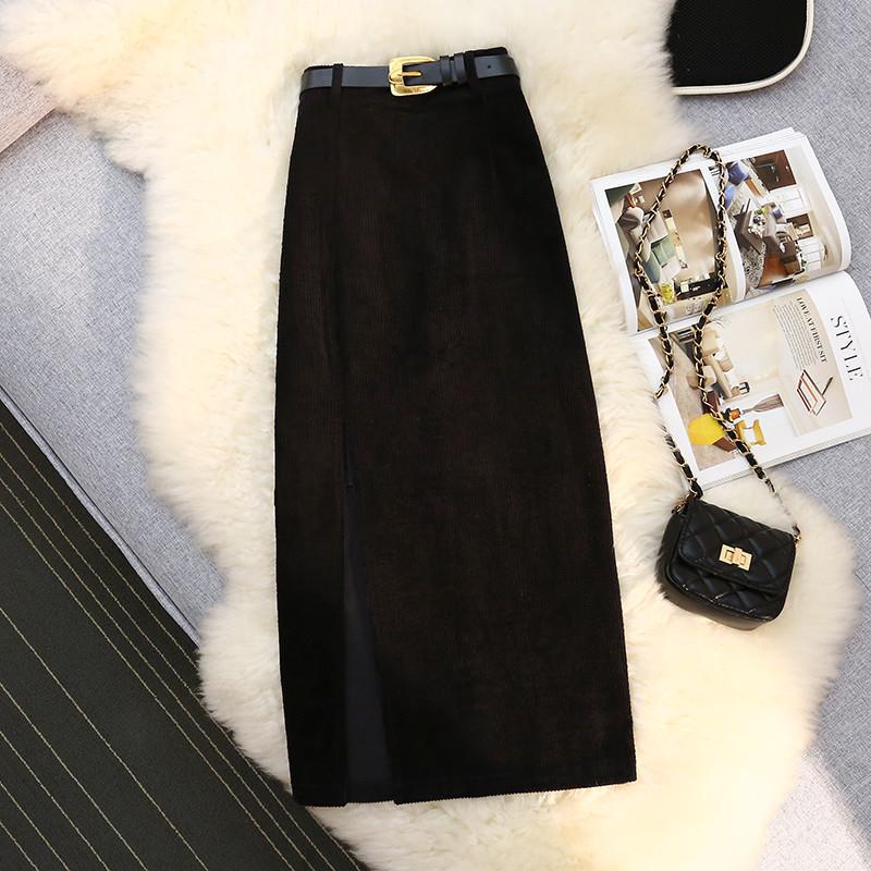 High Waist A-Line Corduroy Skirt for Women — product image 11