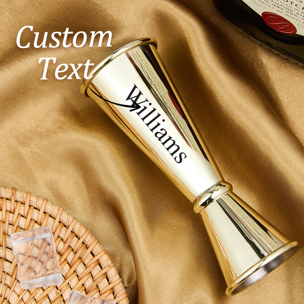 Personalized Engraved Text Stainless Steel Cocktail Jigger Measurements Gift for Bartender — product image 8