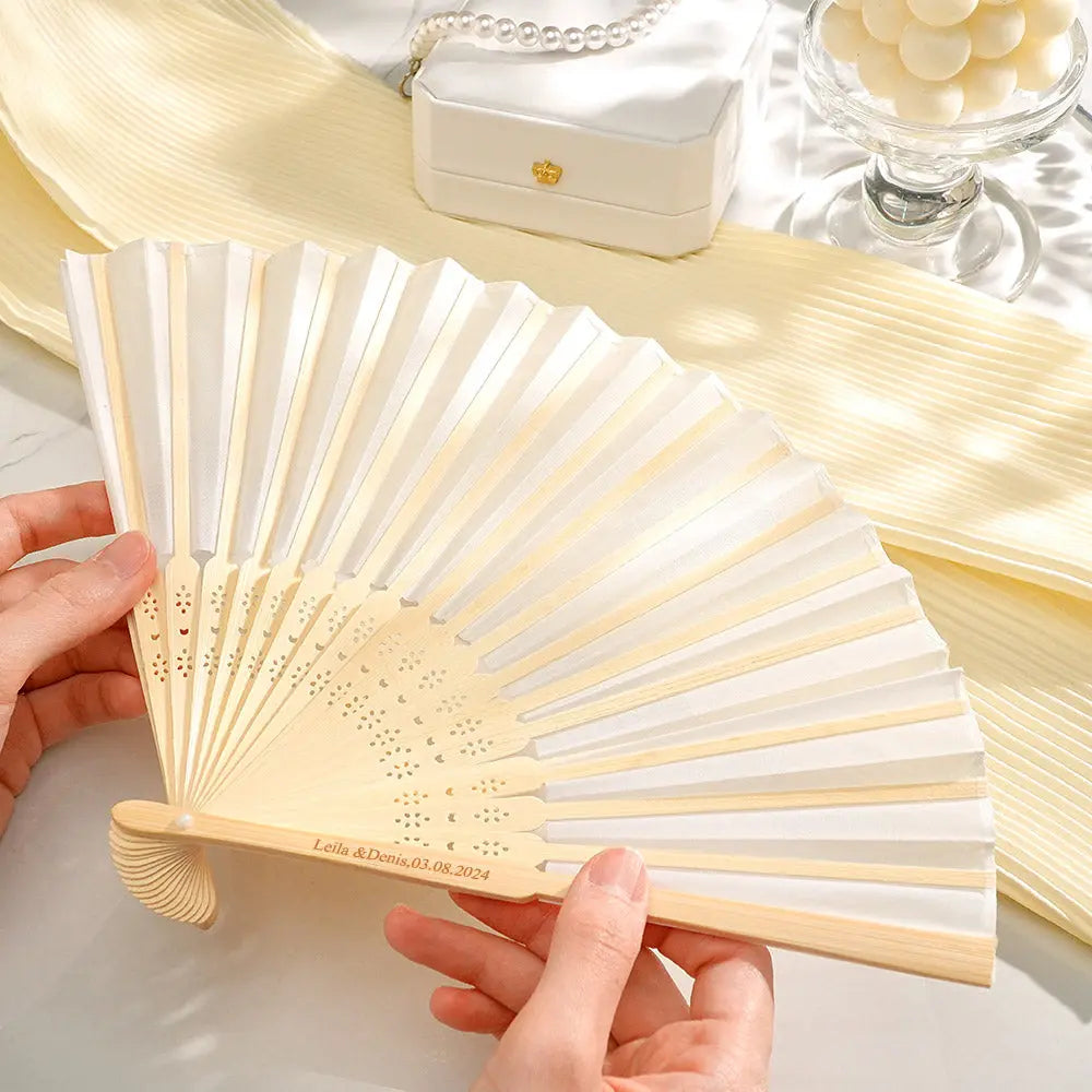 Personalized Bamboo Ribs Fan Wedding Favour Handheld Fan — product image 2