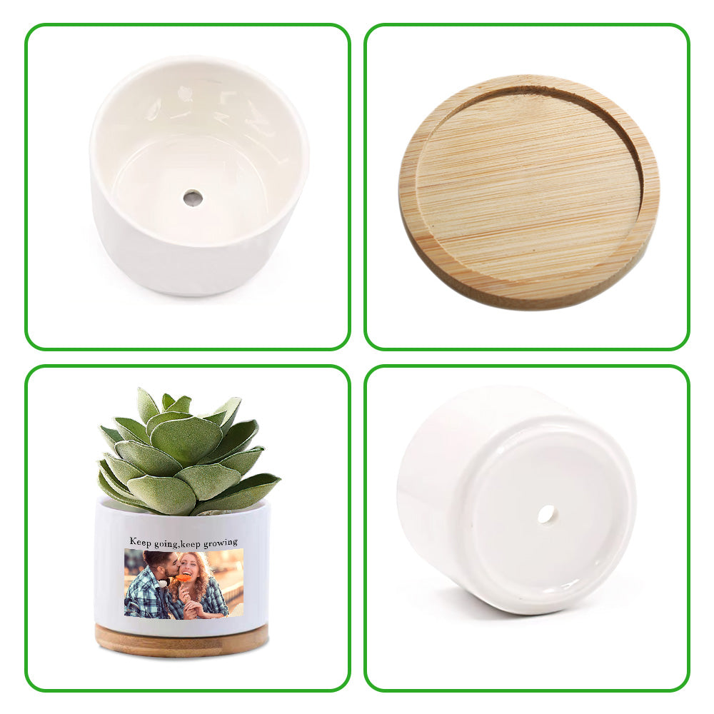 Custom Photo Flower Planter Pot Personalized Ceramic Succulent Plant Pot — product image 3