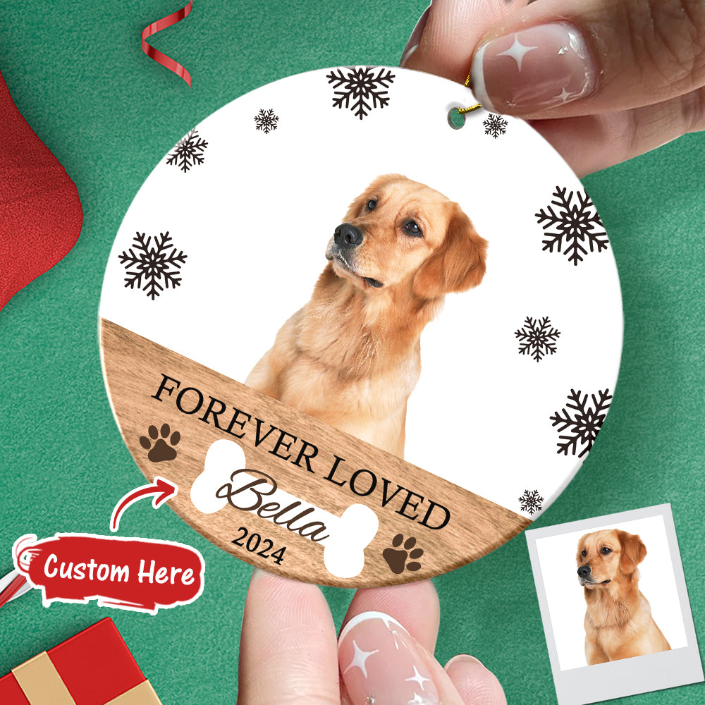 Personalized Memorial Dog Ornament Christmas Photo Ornament Christmas Gift for Pet Lovers — product image
