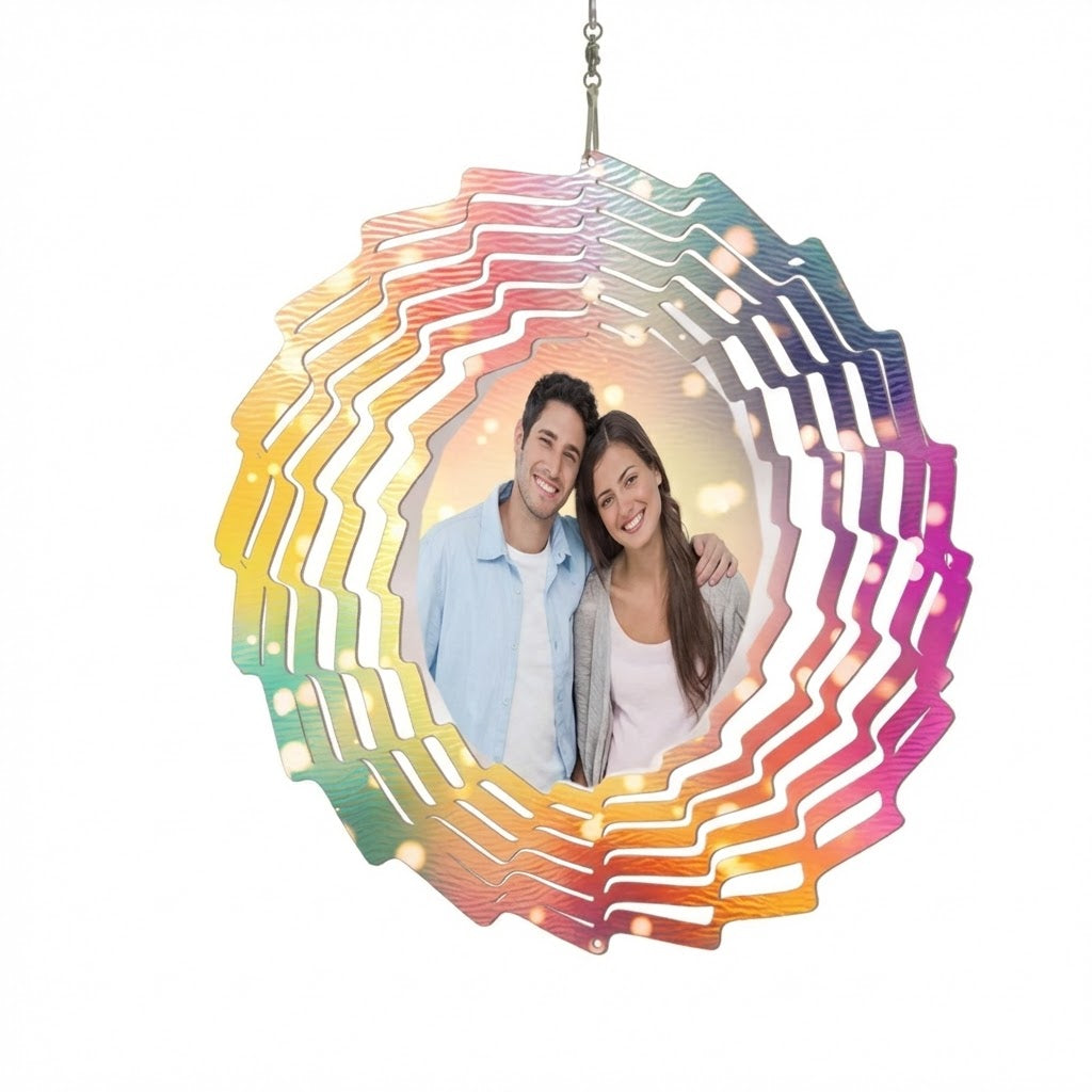 Custom Photo Wind Spinner Chime Garden Decoration Couple Valentine's Day Gift — product image 2