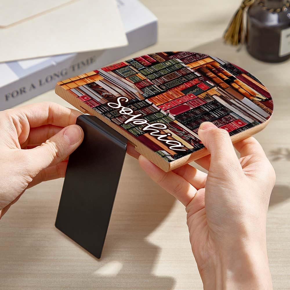 Personalized Name Wood Bookends Shelves Library Book Retro Design Gift for Book Lover — product image 3